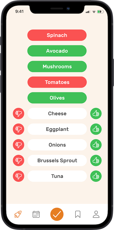 iphone app reference selection screen